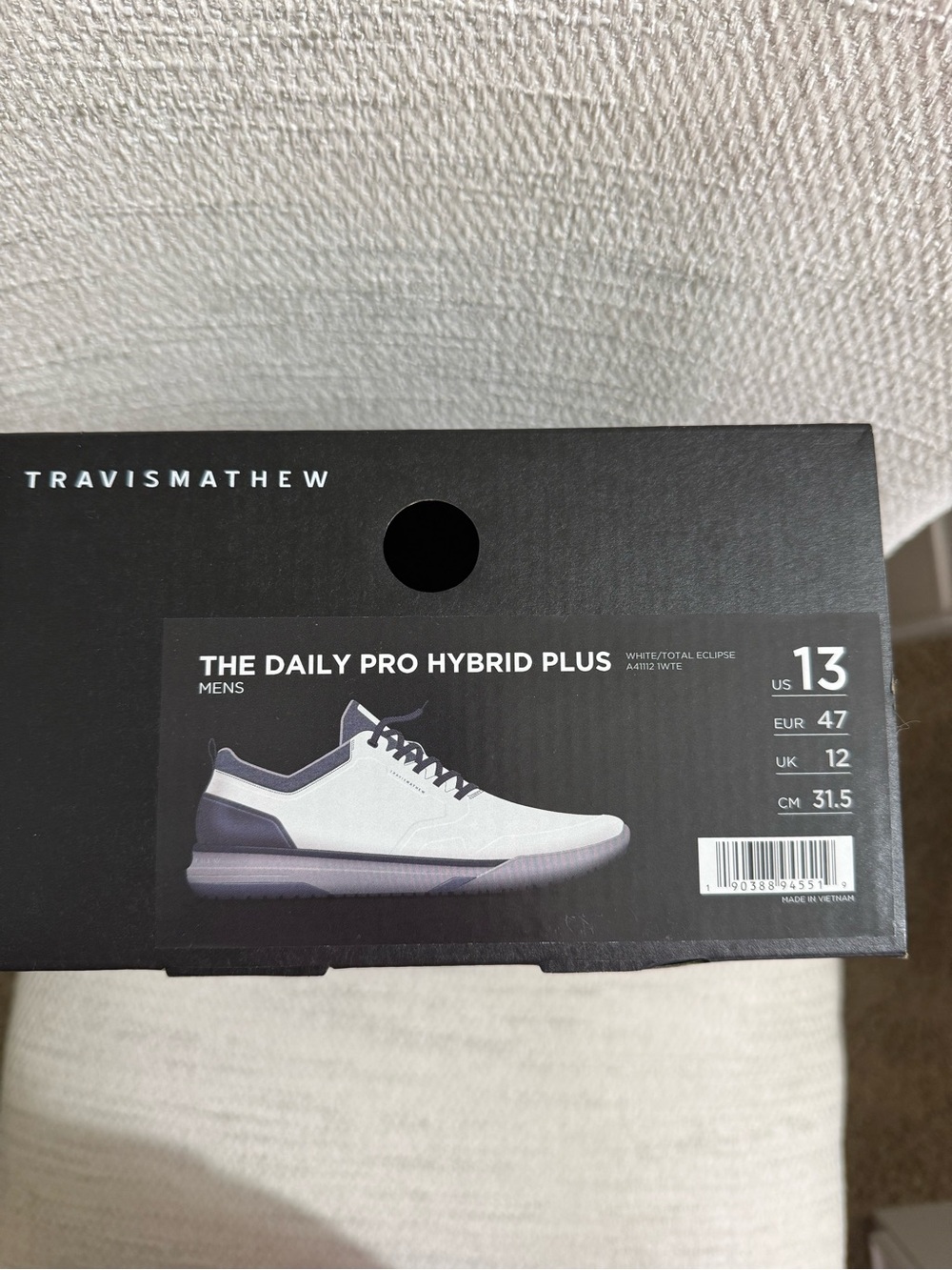 Travis Mathew White and Eclipse Men's Sneakers The Daily Pro Hybrid Plus